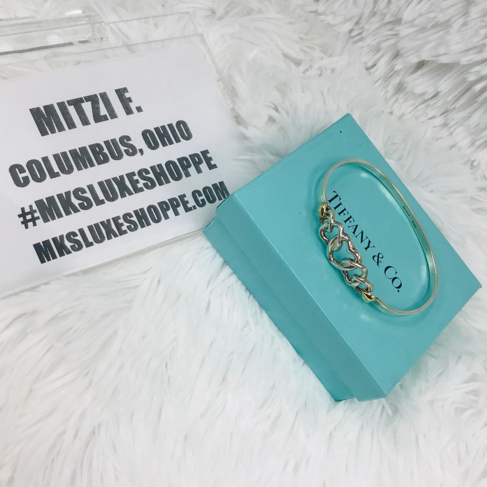 TIFFANY & CO INTERLOCKING HEART BANGLE SILVER/GOLD